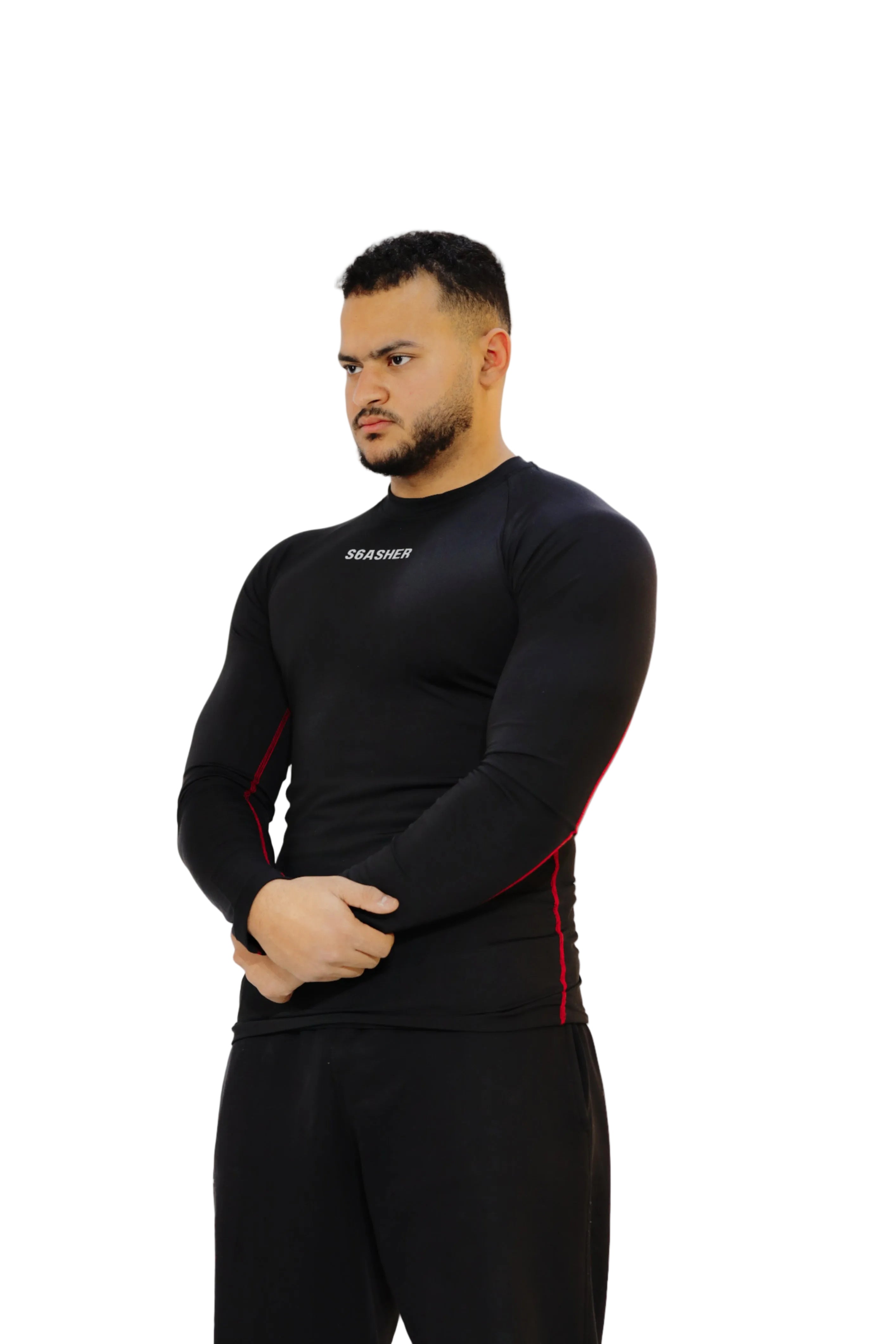 Long sleeve compression - red line