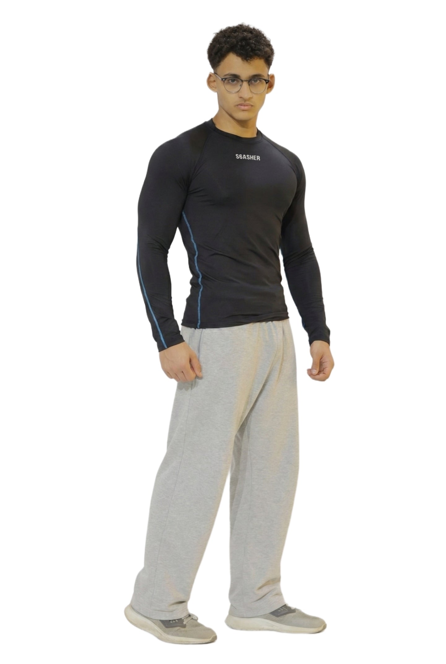 Long sleeve compression - blue