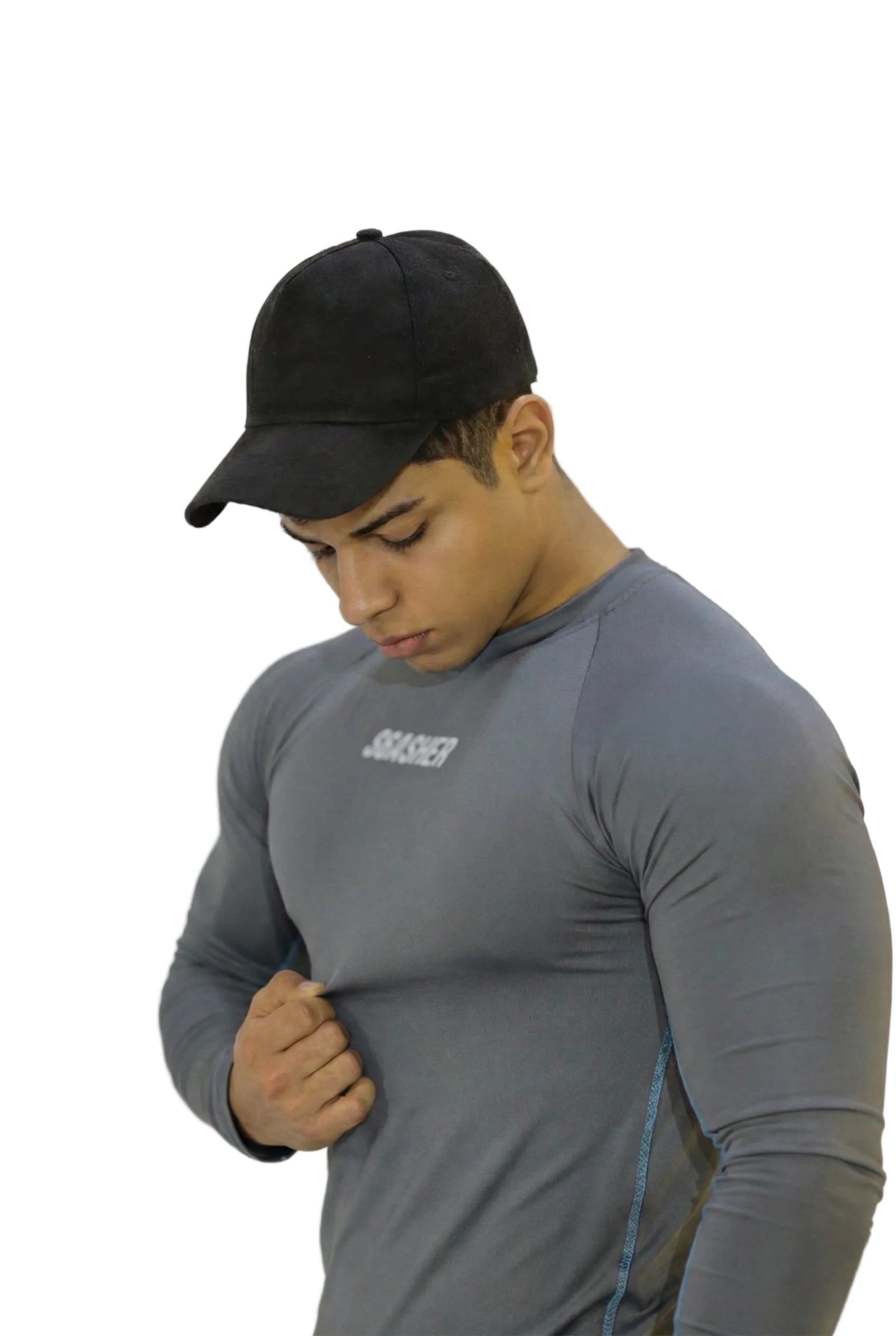 Long sleeve compression - gray - blue line