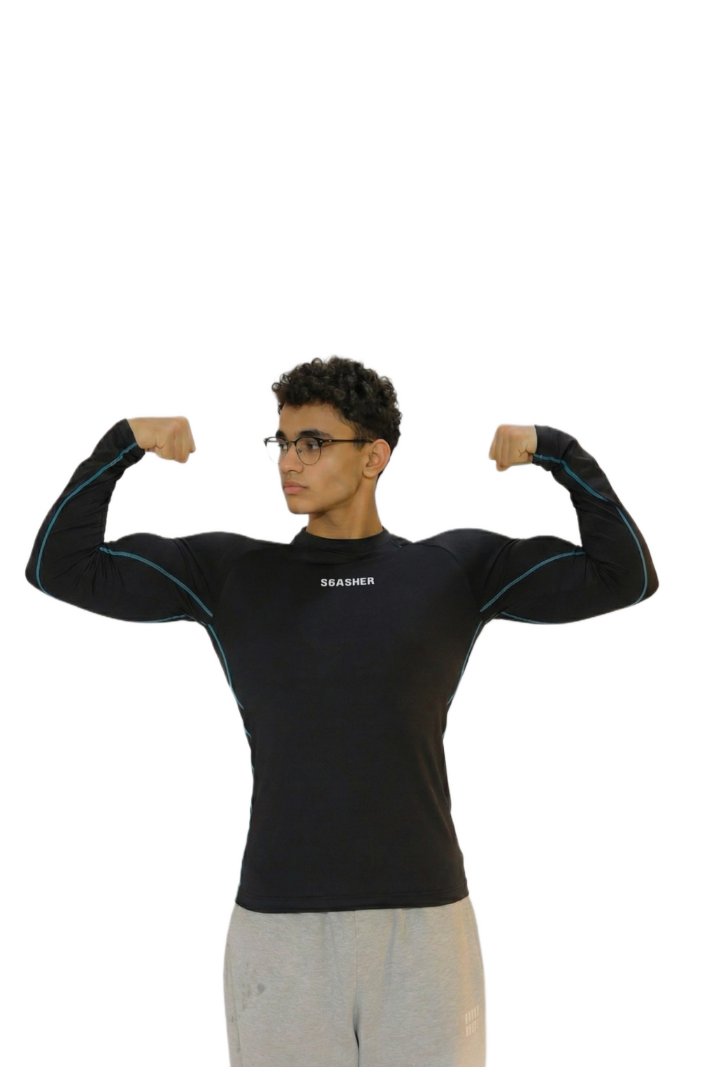 Long sleeve compression - blue