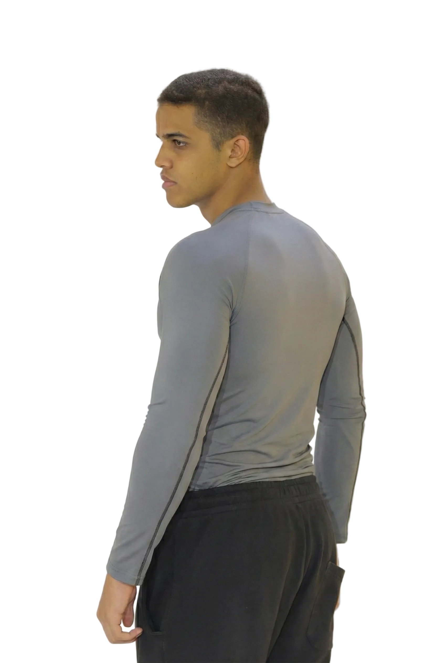 Long sleeve compression - gray - black line